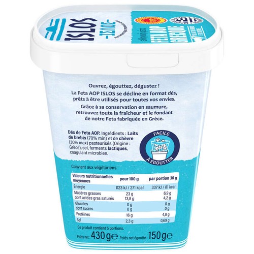 Islos Dès de Feta Aop Grecques 150g