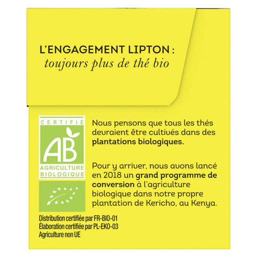 Lipton Thé Noir Bio Yellow Label 25 Sachets