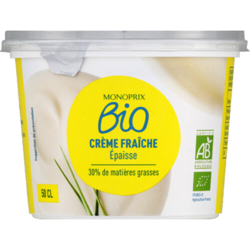 Monoprix Bio Crème Fraîche Epaisse 30% de matières grasses 50cl
