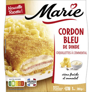 Marie Cordon bleu de dinde, Coquillettes à l'emmental 280g