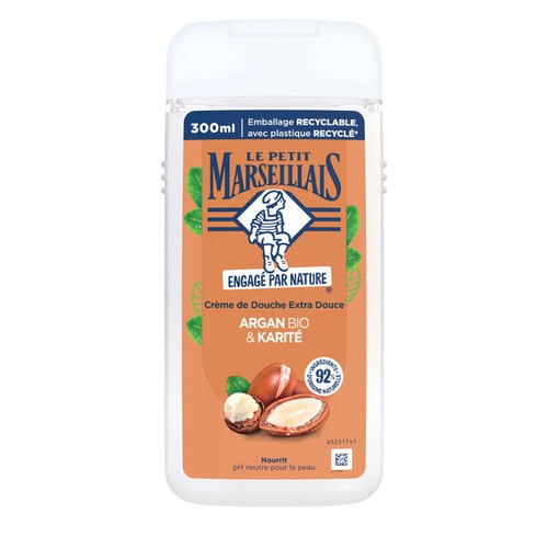 Le Petit Marseillais Crème de Douche Extra douce Argan Bio & karité 300ml