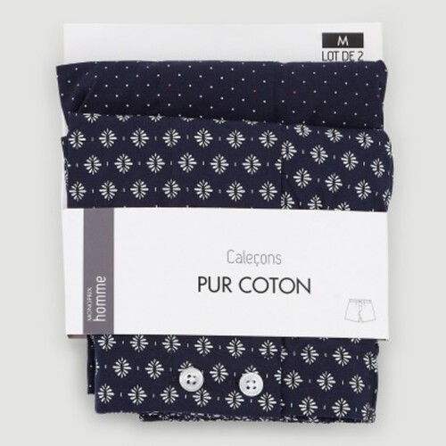 Monoprix Homme Caleçon Pur Cotton Lot De 2 Taille XL