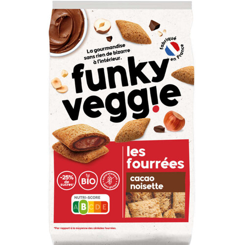 Funky Veggie Céréales fourrées cacao noisette Bio 250g