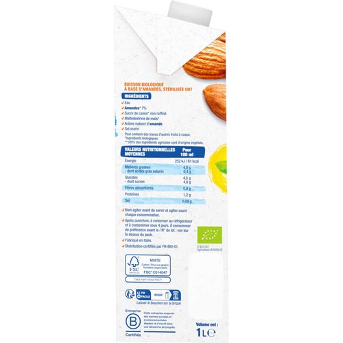 Bjorg Lait d'Amande Intense Bio 1L