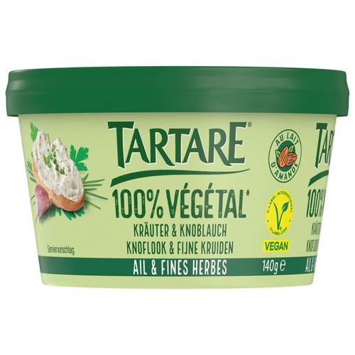 Tartare Végétal Fromage À Tartiner Ail Et Fines Herbes 140g