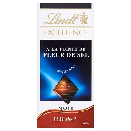 Lindt Excellence Chocolat Noir Fleur de sel 2x100g