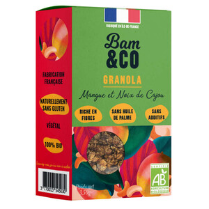 BAM&Co Céréales Granola Mangue et Noix de Cajou Bio 350g