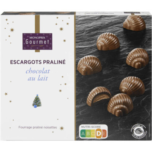 Monoprix gourmet escargots praliné chocolat au lait 200g