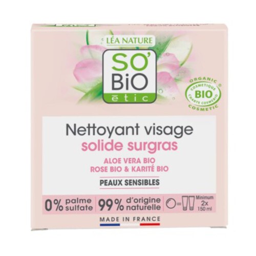 So Bio Nettoyant Visage Solide Surgras Doux 70G