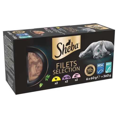 Sheba Filets sélection pour Chat adulte 6x60g