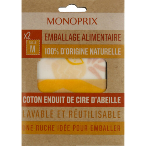 Monoprix Emballage alimentaire réutilisable taille M x2