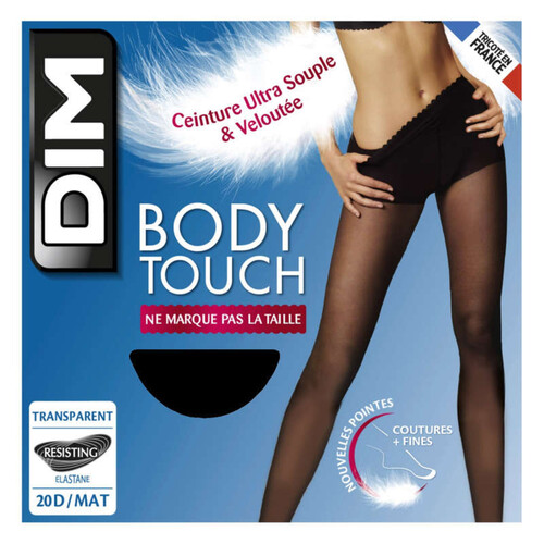 Collant Transparent Ceinture Velouté, Noir, 20D, Body Touch DIM - T3