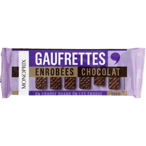 Monoprix Gaufrettes Enrobées Chocolat 150g