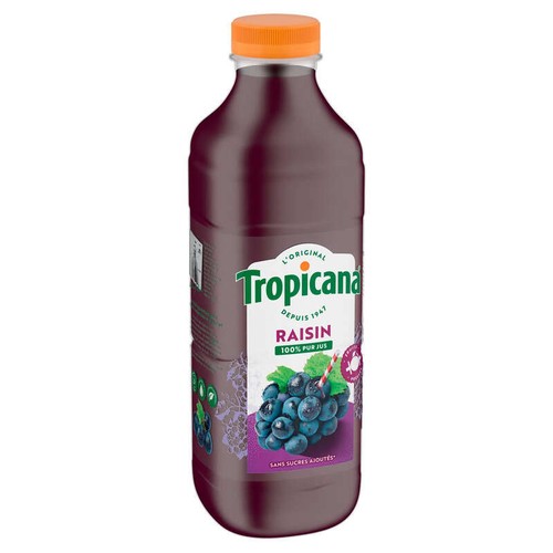 Tropicana Pur Jus de Raisin Pressé la Bouteille de 1L