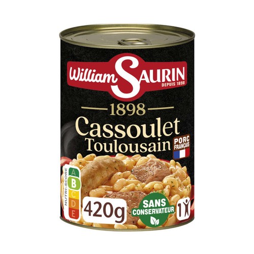 William Saurin Cassoulet Toulousain à la graisse d'oie 420g
