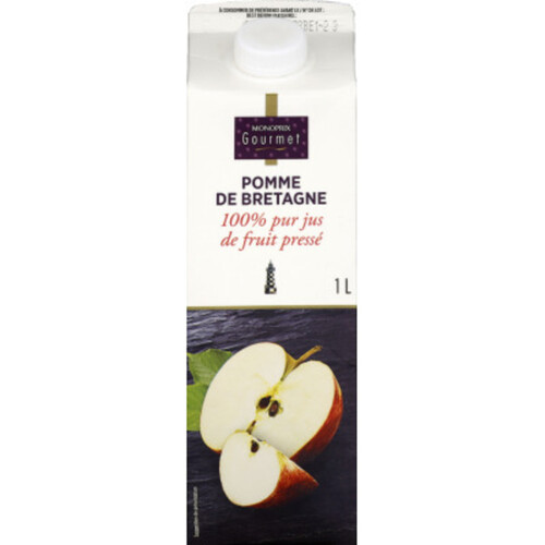 Monoprix Gourmet Pomme de Bretagne 100% pur jus de fruit pressé 1L