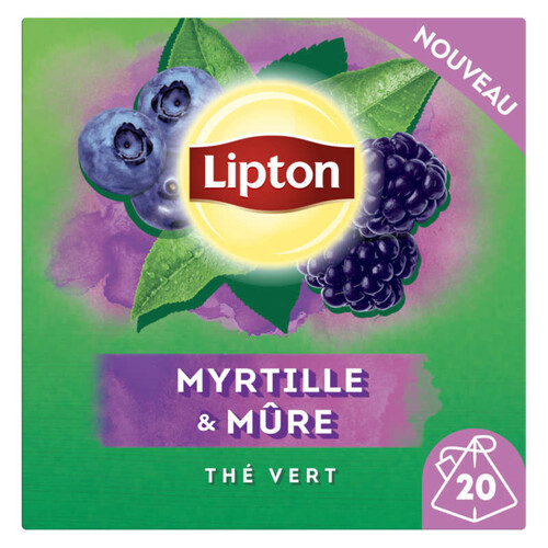 Lipton Thé Vert Aromatisé Myrtille & Mûre x20 - 32g