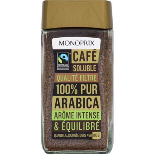 Monoprix Café Soluble 100% Arabica, Intense et Equilibré 100g