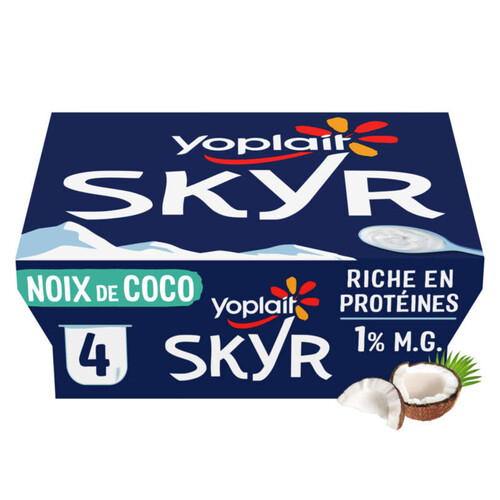 Yoplait skyr coco recette au yaourt riche en proteine pots 4x100g