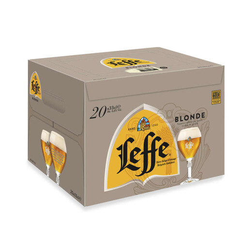Leffe bière blonde d'abbaye le pack de 20x33cl