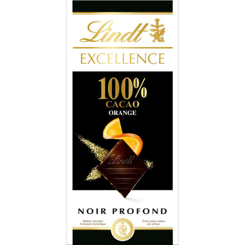 Lindt Excellence Chocolat Noir Orange 100% Cacao 50G
