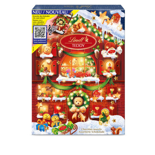 Lindt Teddy Calendrier De L'avent Chocolats Assortis 170g