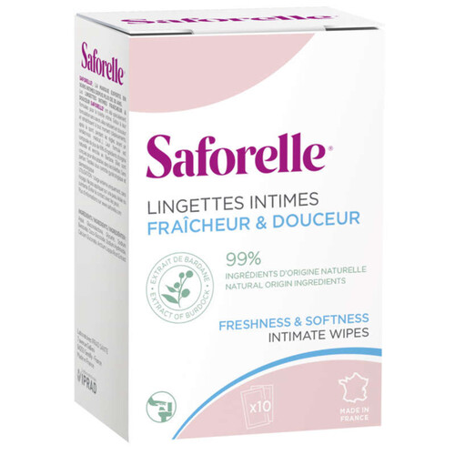 [Para] Saforelle Lingettes Intimes Fraîcheur & Douceur x10