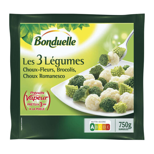 Bonduelle Les 3 Légumes choux fleurs, brocolis et choux romanesco 750g