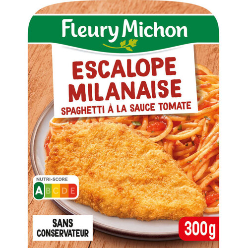 Fleury Michon Escalope de Dinde Milanaise Spaghettis Tomate 300g