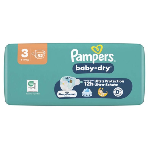 Pampers Baby-Dry Taille 3 - 6kg-10kg – x52 Couches