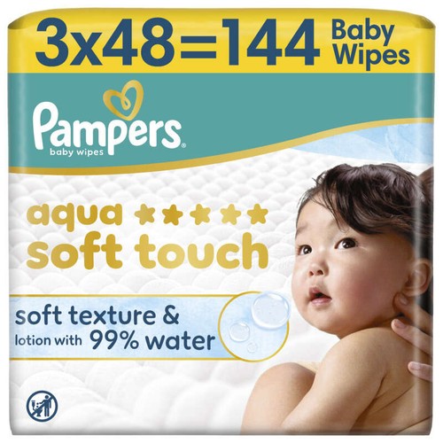 Pampers Aqua Soft Touch Lingettes Pour Bébé 3x48