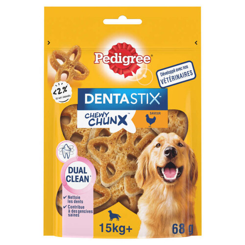 Pedigree Dentastix Chewy Chunx au poulet pour grand chien 68g