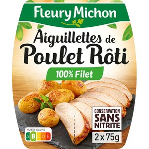 Fleury Michon Aiguillettes de poulet rôti tranchées 2x75g