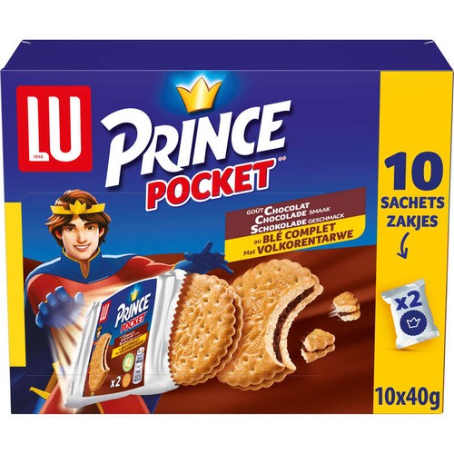 Lu Prince Biscuits fourrés au Chocolat Pocket 400g