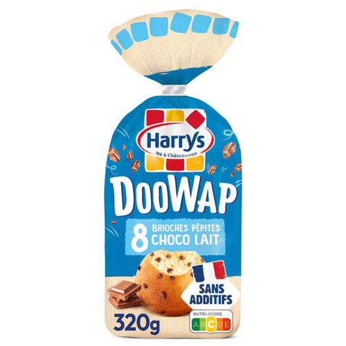 Harrys doowap brioches sans additifs aux pepites de chocolat au lait x8