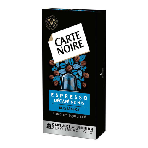 Carte noire 10 capsules alu espresso décaféiné n°5 - 57g