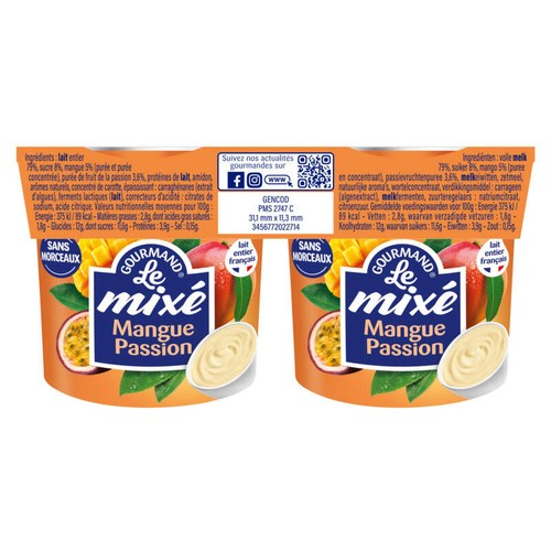 Mamie Nova Le mixé mangue-passion 4x135g