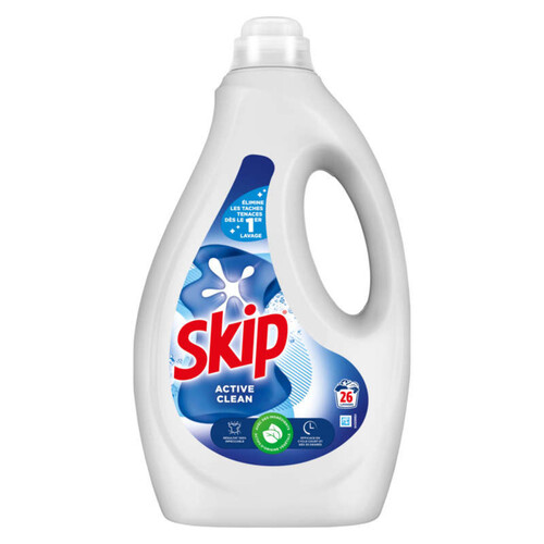 Skip lessive liquide active clean 26 lavages