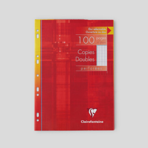 Clairefontaine 100 Copies Doubles A4, Grands Carreaux, 90Gr/M²