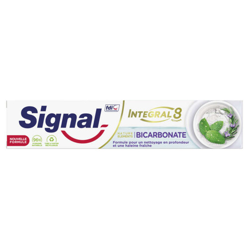 Signal Dentifrice Integral 8 Nature Bicarbonate Fraîcheur & Détox 75Ml