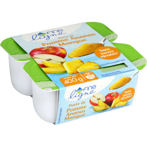 Leader Price Compote Pomme Ananas Mangue 4 x 100g