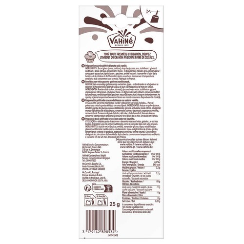 Vahiné Crayon pâtissier Goût Vanille 25g