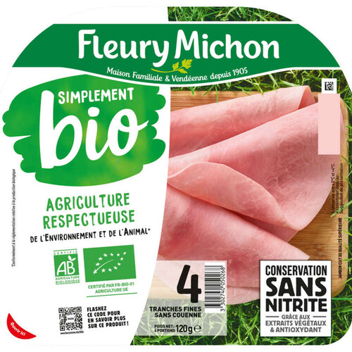 Fleury Michon Jambon Simplement Bio X4