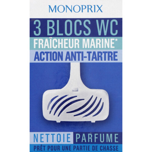 Monoprix blocs wc fraîcheur marine3x38