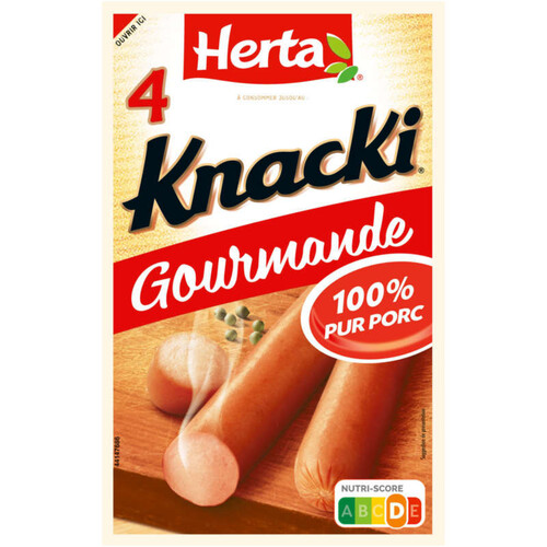 Herta Knacki saucisses gourmande 100% pur porc x4