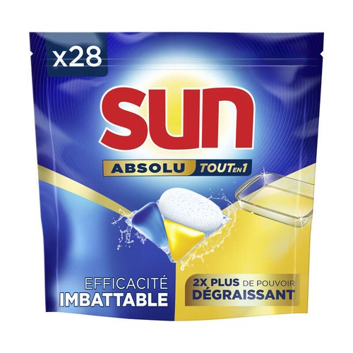 Sun Capsule lave vaisselle dégraissant x28
