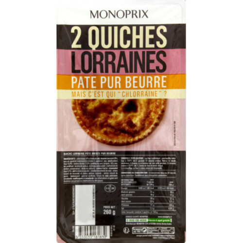 Monoprix Quiche Lorraine Pâte Pur Beurre 2x260g