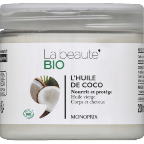 Monoprix La Beauté Bio L'Huile De Coco 200Ml