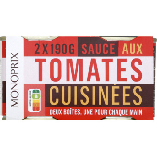 Monoprix Sauce aux tomates cuisinées 2x190g