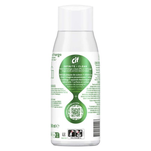 Cif Infinite+Clean Spray Multi-Usages Nettoyage sans Efforts Recharge 590ml